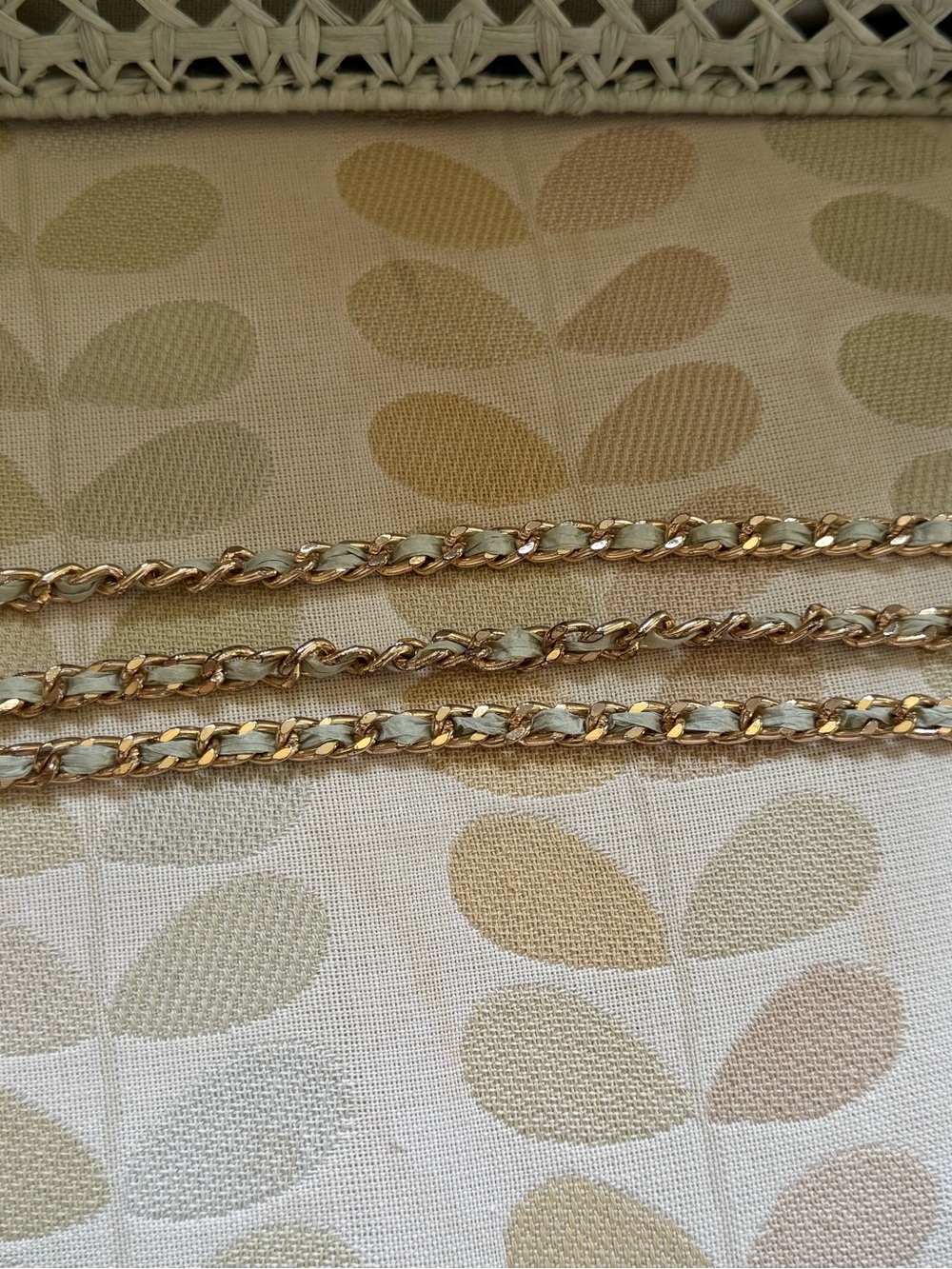 House of Harlow 1960 Gold and Pale Green Woven Crossbody Shoulder Clutch - Picture 12 of 12